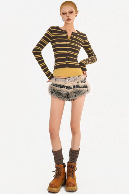 Milky Retro Striped Sweater