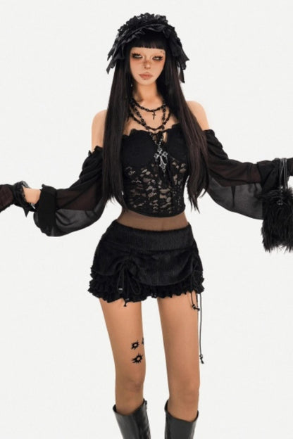 Black Lace Off-Shoulder Top