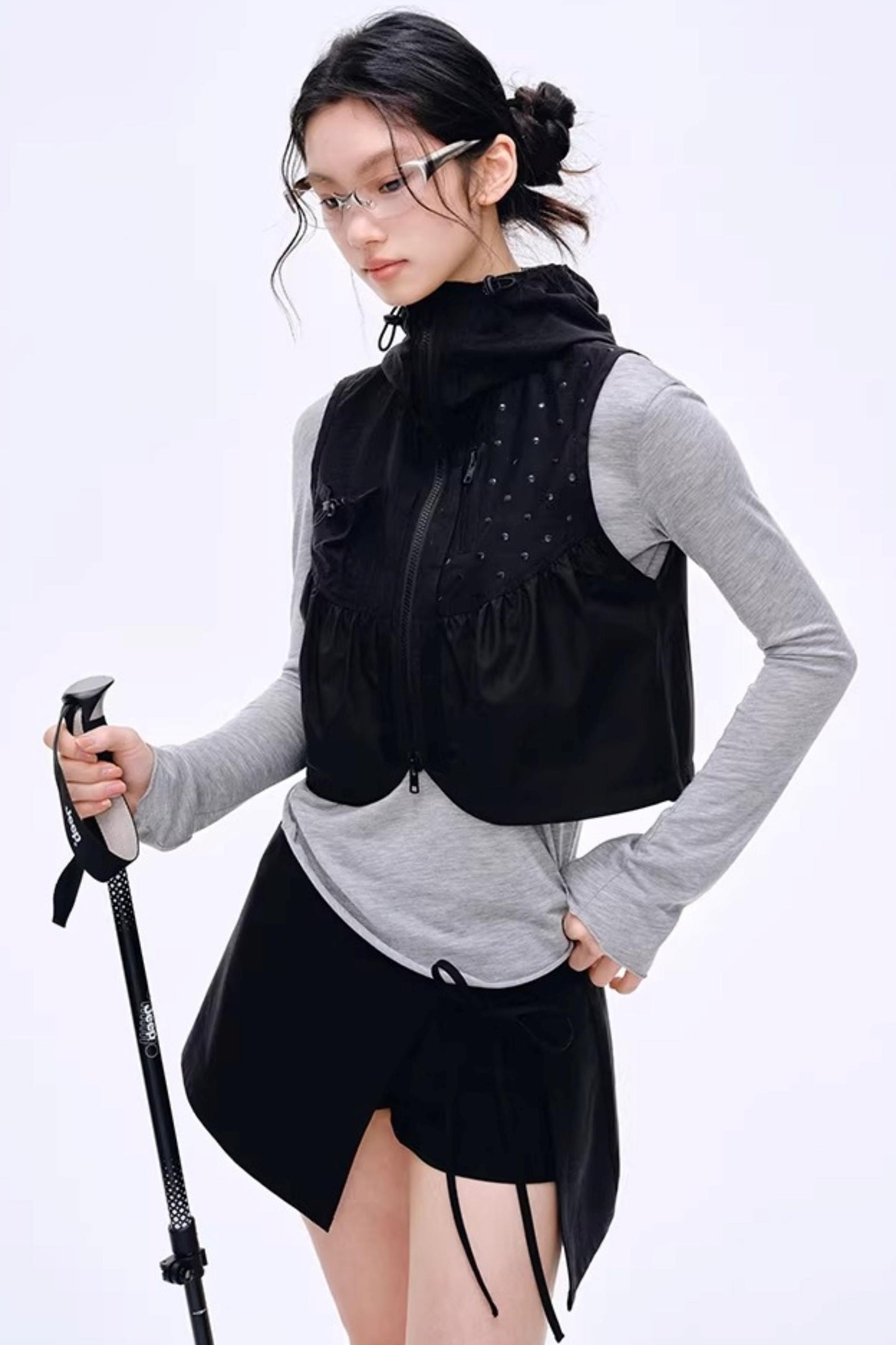 Side Slit Bow Pants Skirt