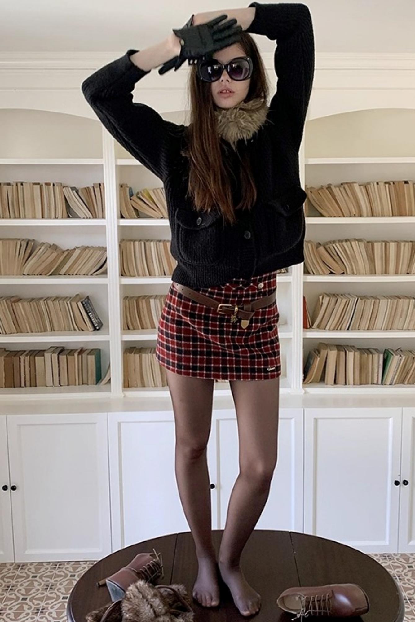 Retro Woolen A-Line Skirt