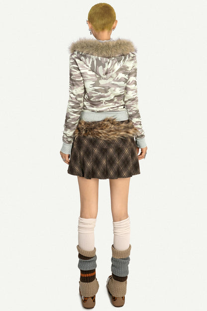 American Retro Plaid Pleated Skirt