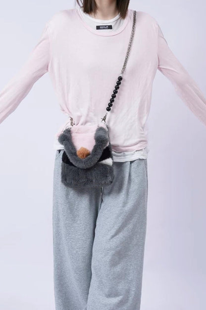 Wild Furry Color-Block Bag