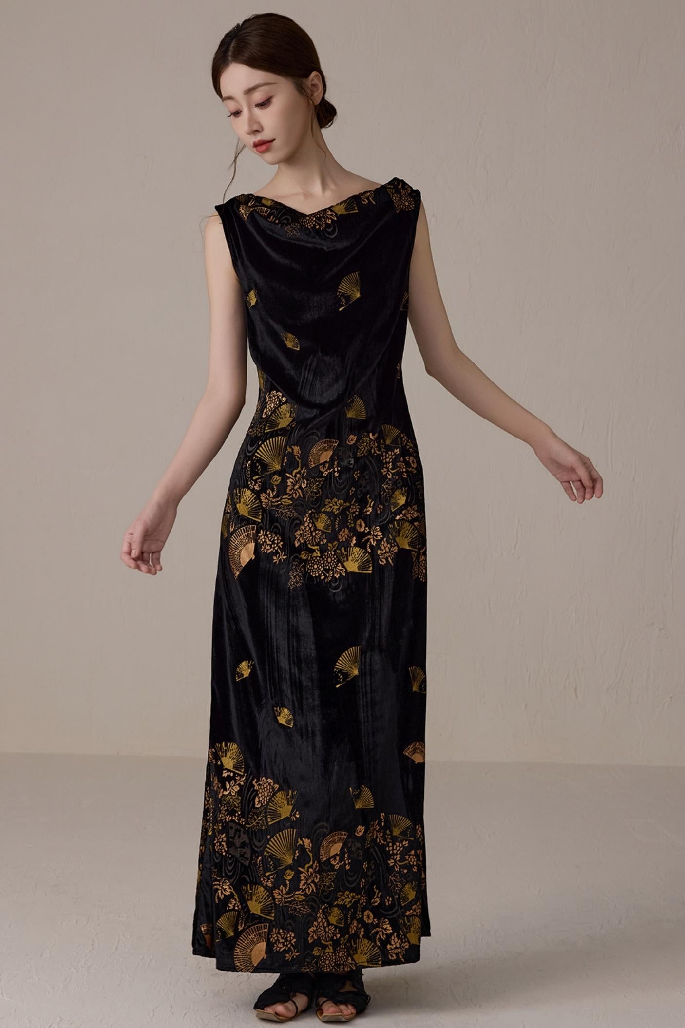 Retro Gold Swing Dress