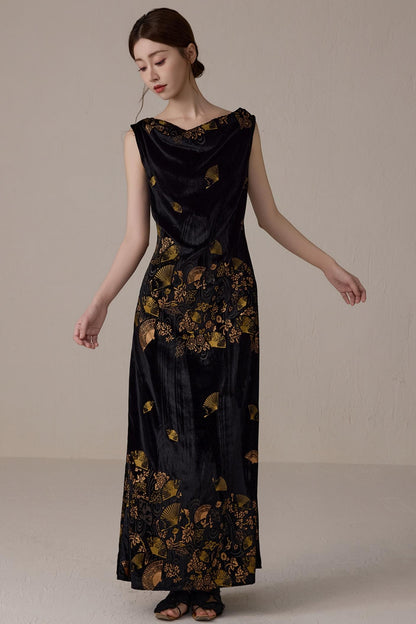 Retro Gold Swing Dress