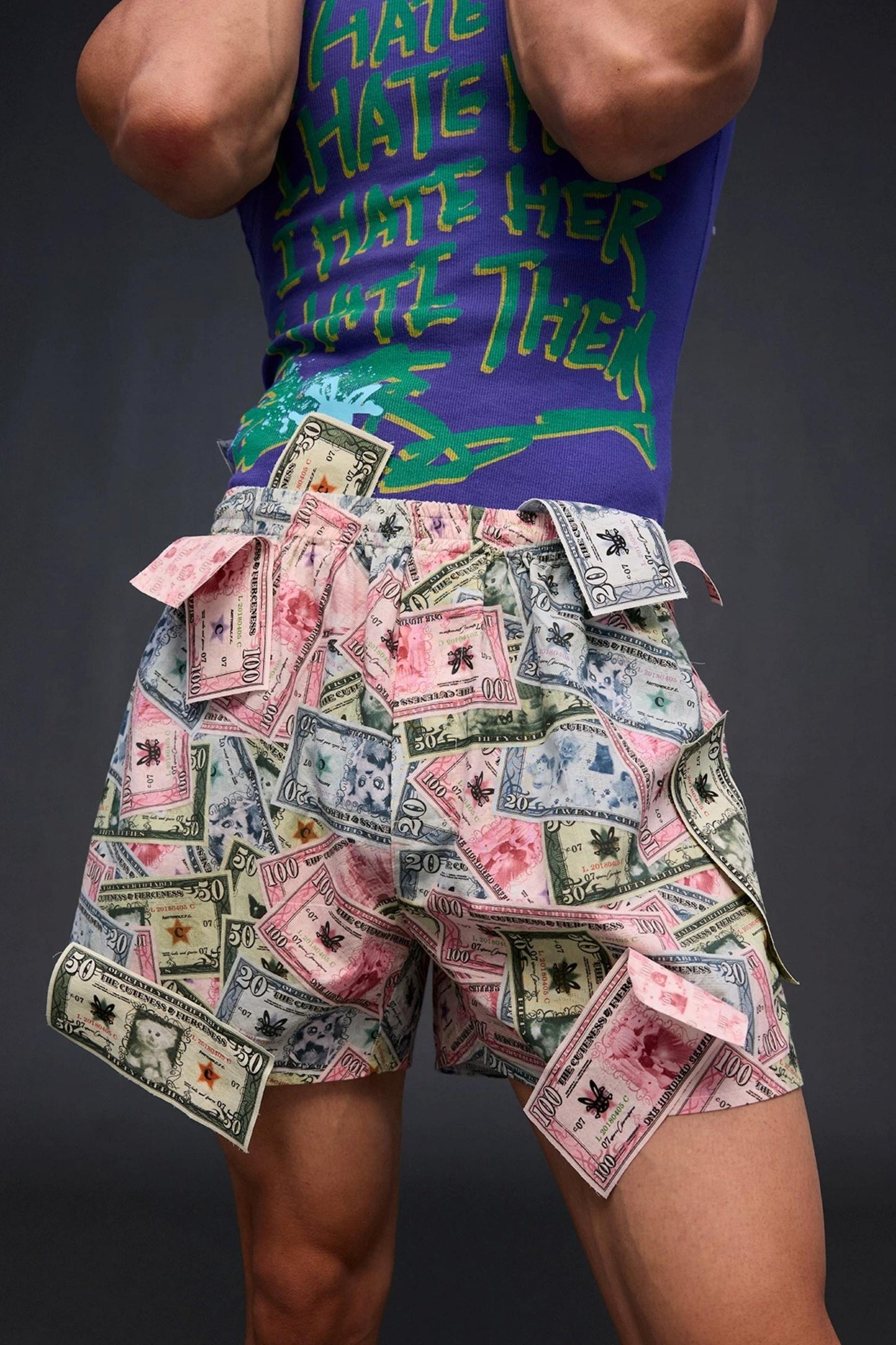 Money Printed Cargo Pants