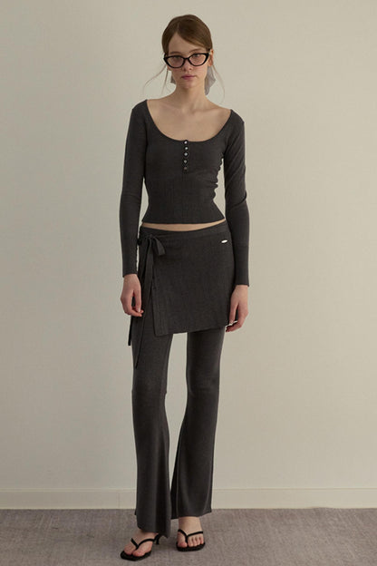 Romantic Knit Pants Set-Up