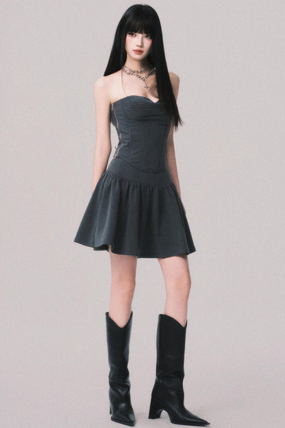 Fishbone Waist Top & Fluffy Skirt Set-Up