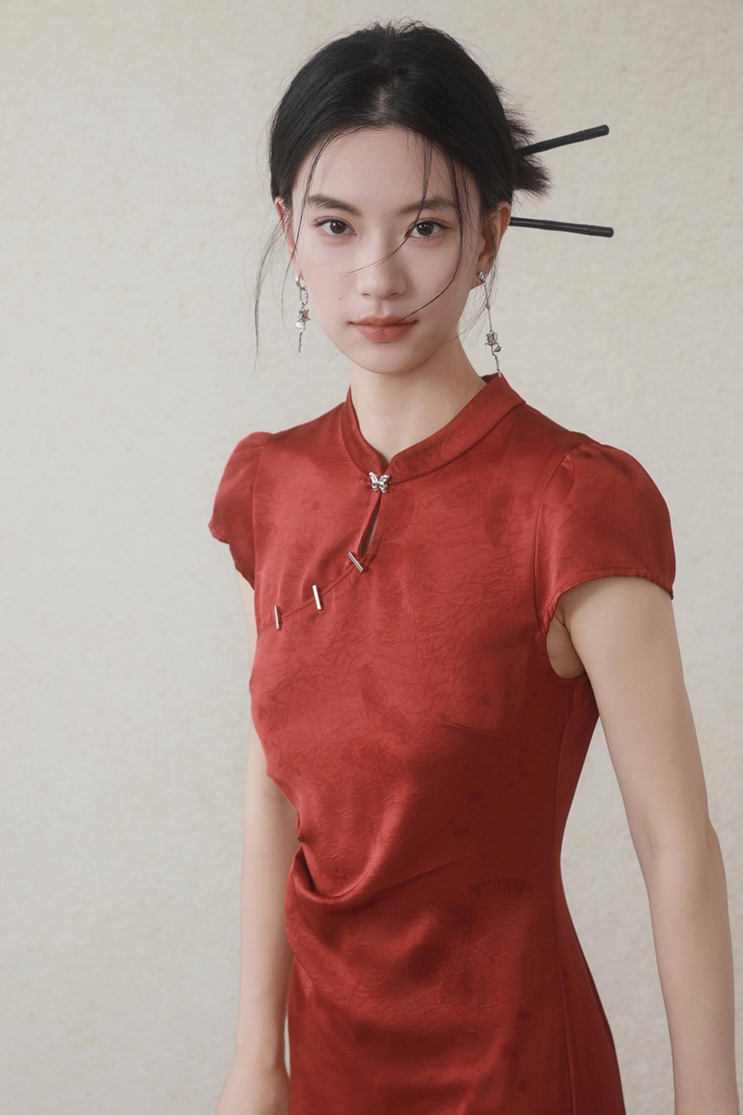 Summer Satin Cheongsam Dress