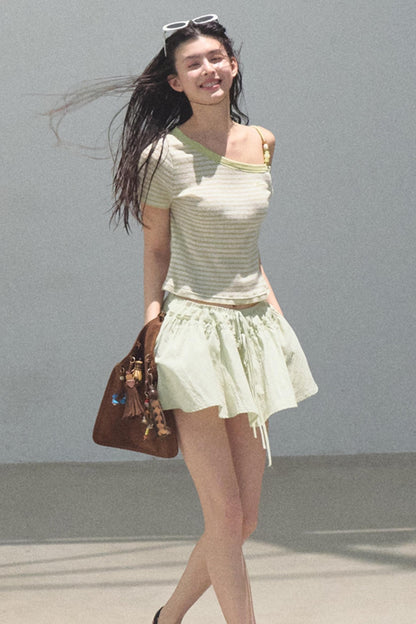 Embroidered Slim Fit Off-the-Shoulder Top