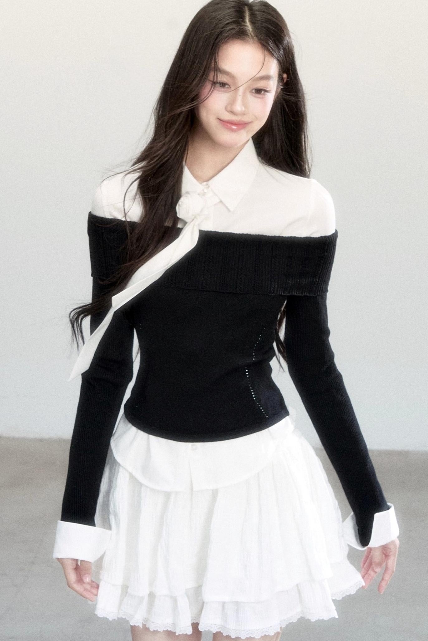 Slimming Knit One-Shoulder Top