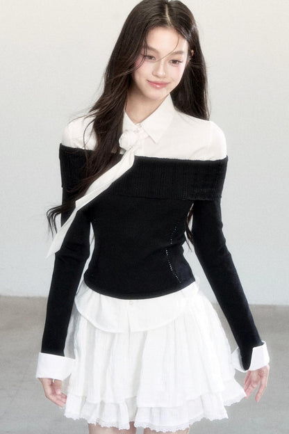 Slimming Knit One-Shoulder Top