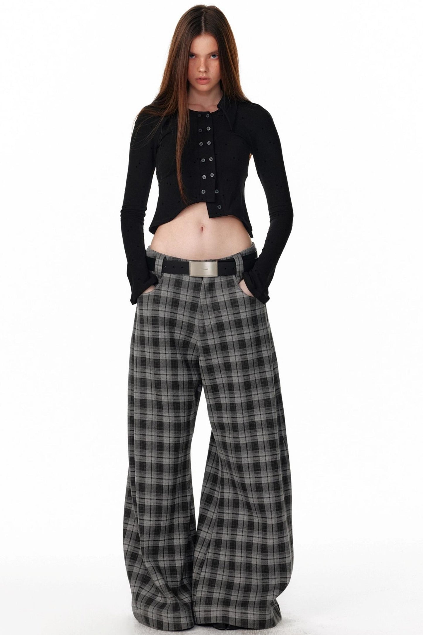 Vintage Polka Dot Slim Long Sleeve T-Shirt