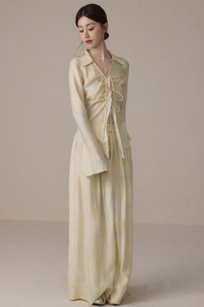 Romantic Silk Tie Cardigan