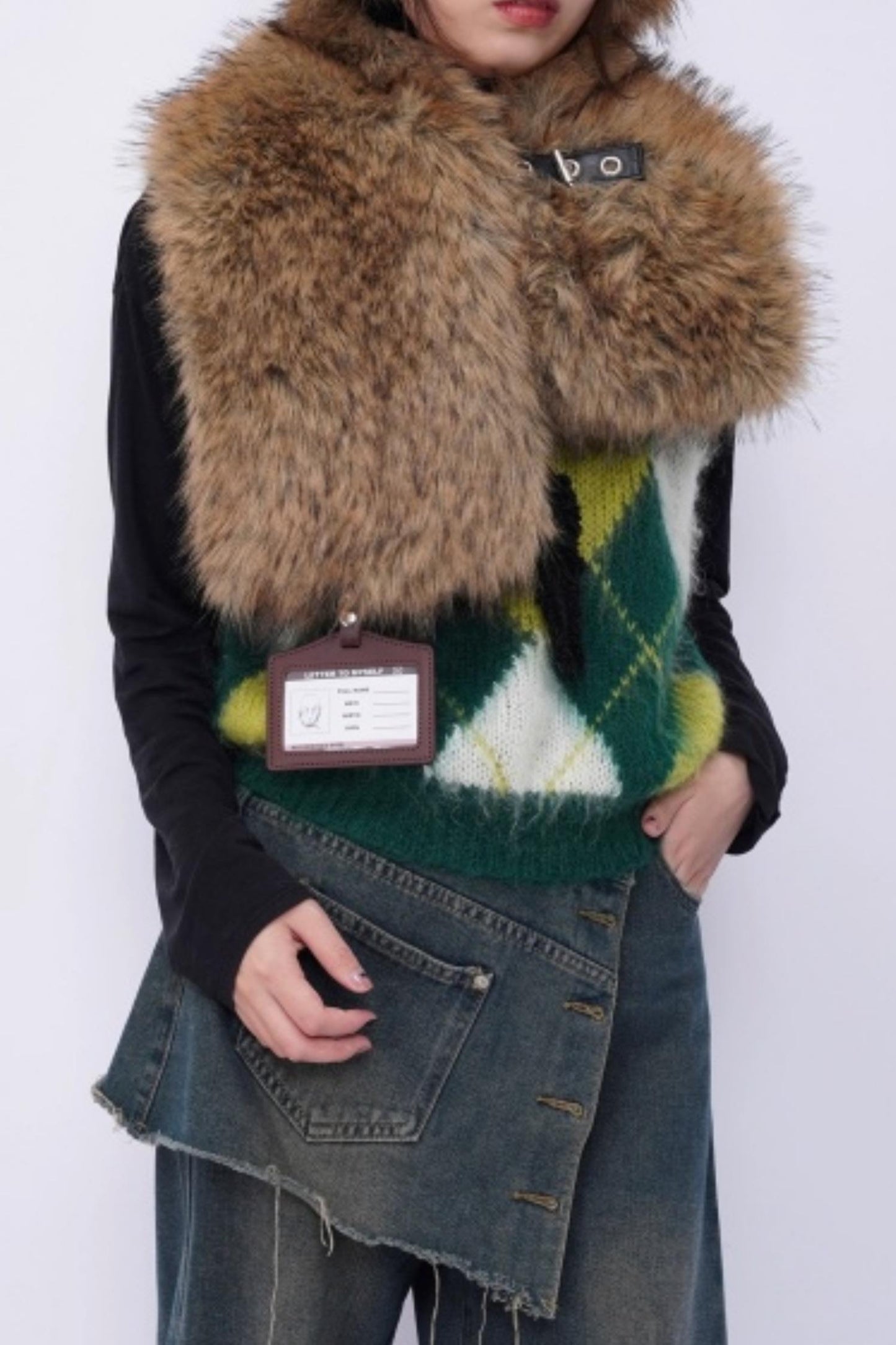 Heavy Industry Plush Patchwork Scarf