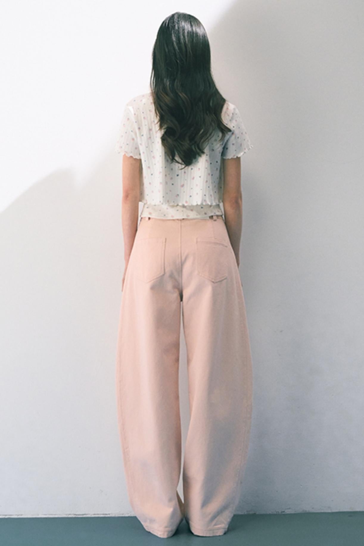 Pink Straight Leg Trousers