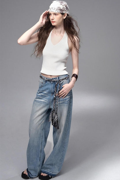 Classic Ripped Denim Jeans