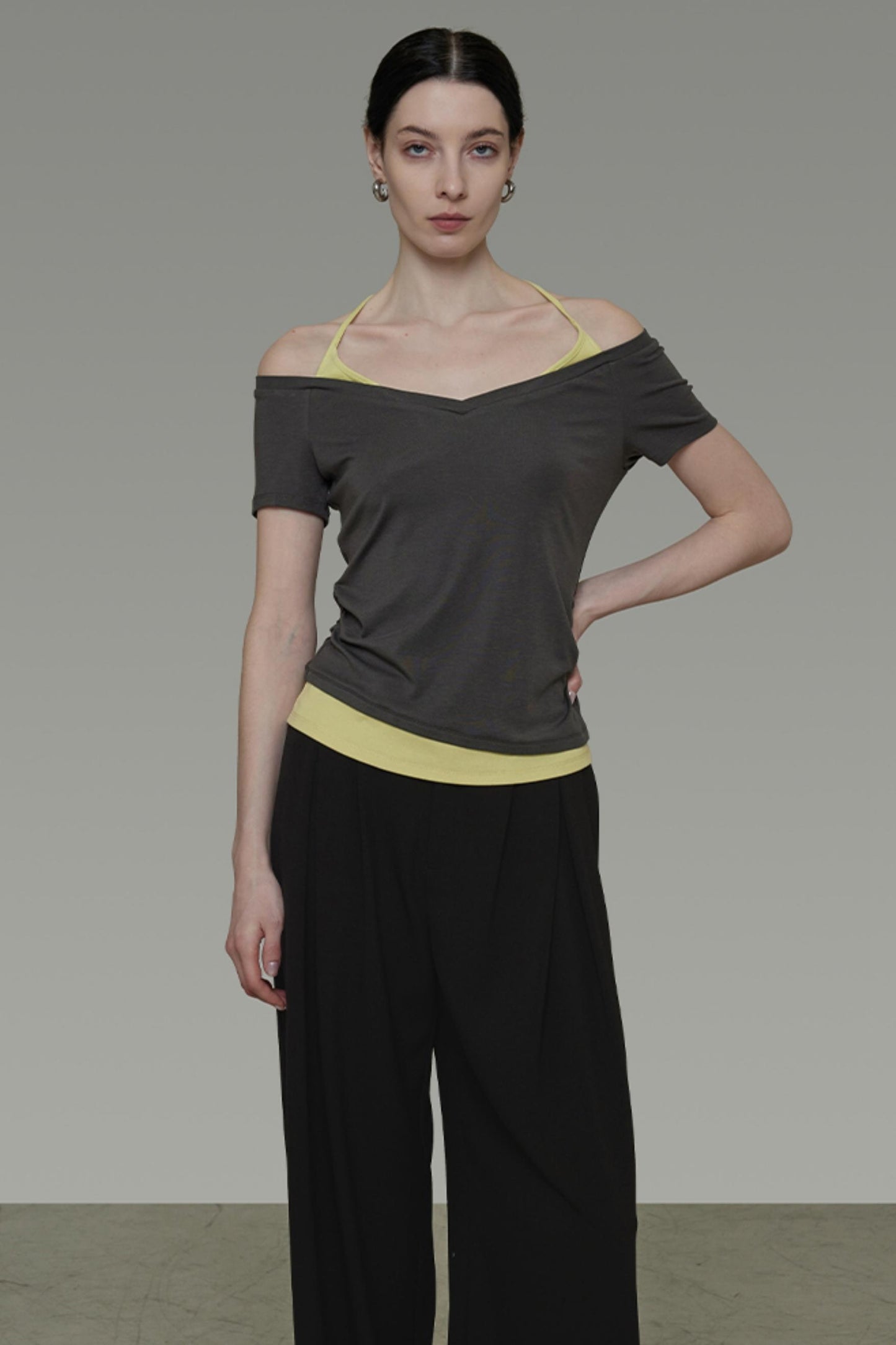 Dark Grey V-Neck Tee