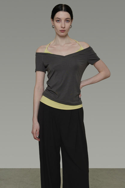 Dark Grey V-Neck Tee