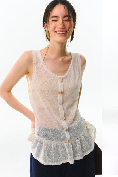 Shards Sequin Ruffled Top