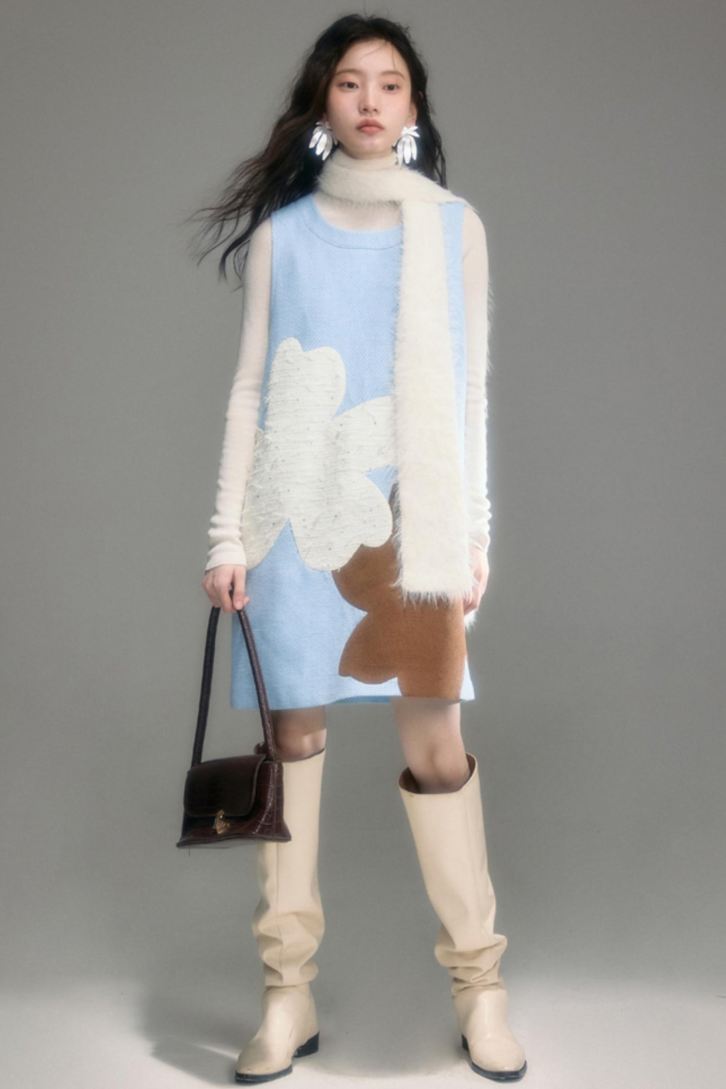 Yangtze Pure Wool Turtleneck Knit Top