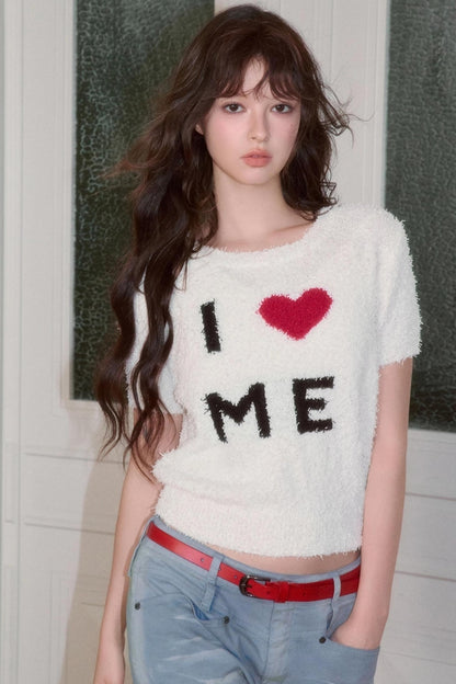 Versatile Crew Neck Love Knitwear