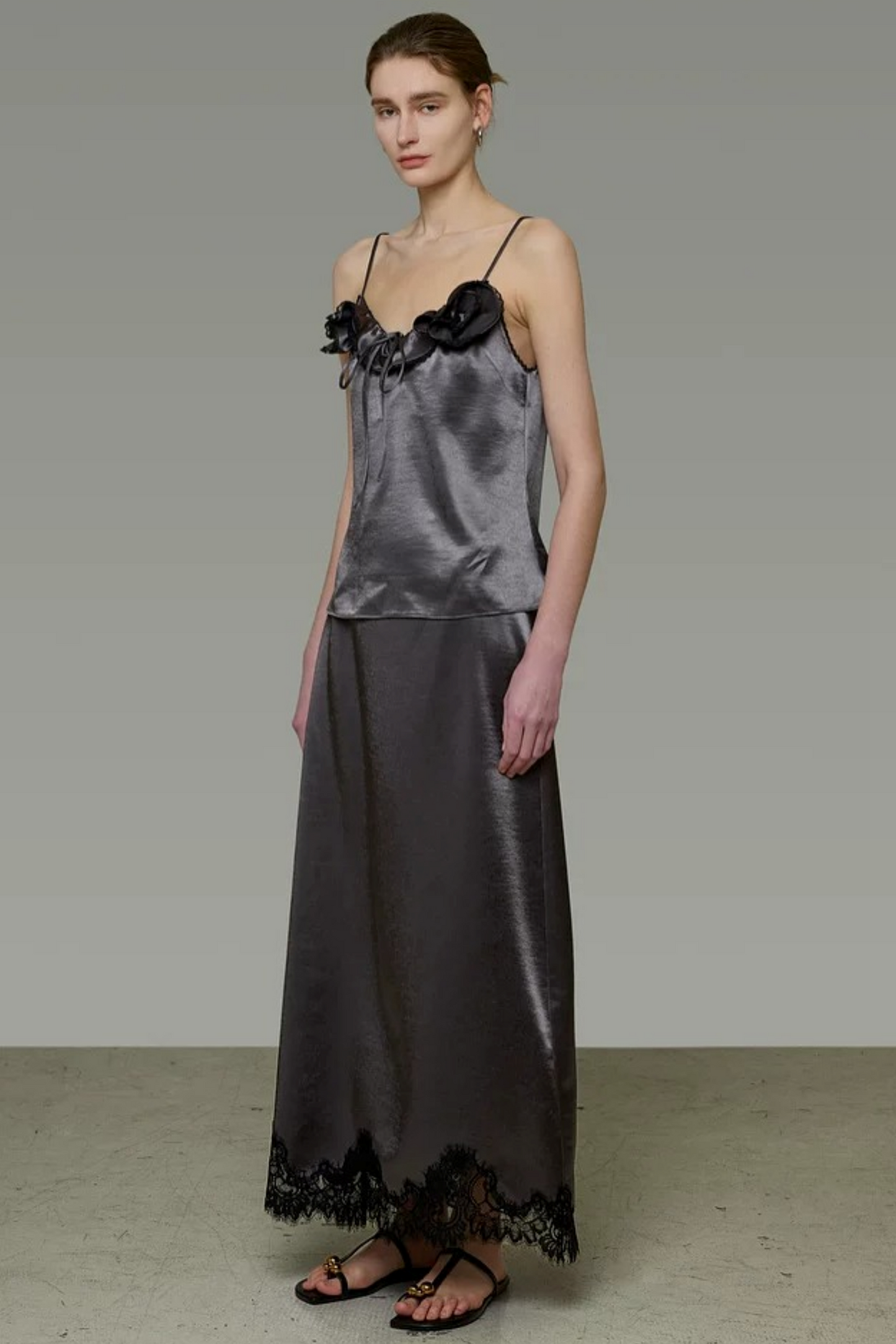 Lace-Trimmed Satin Camisole