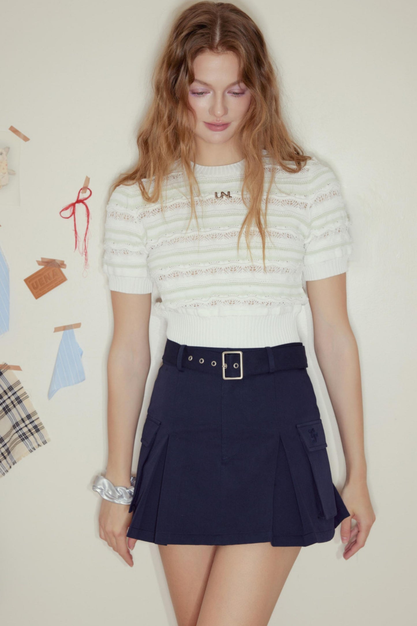 Navy Blue Vintage A-line Skirt
