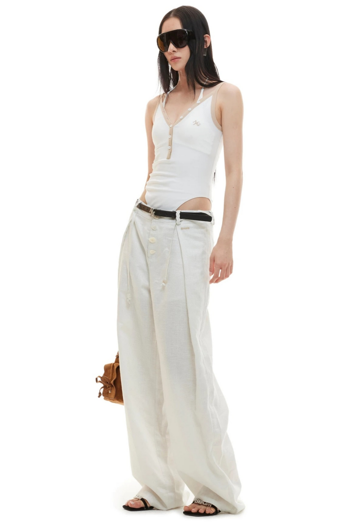 Color-Blocked V-Neck Camisole Top