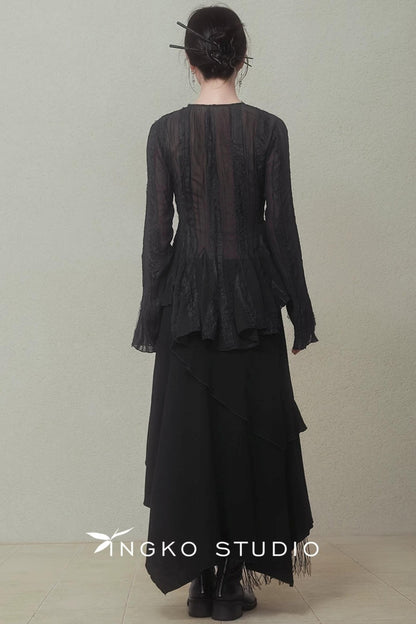 Layered Asymmetrical Lace Skirt