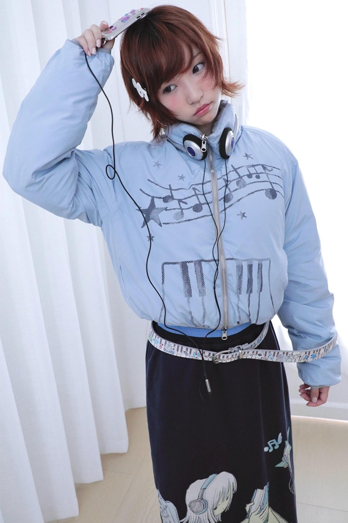 Dreamcore Blue Gray Reversible Padded Jacket