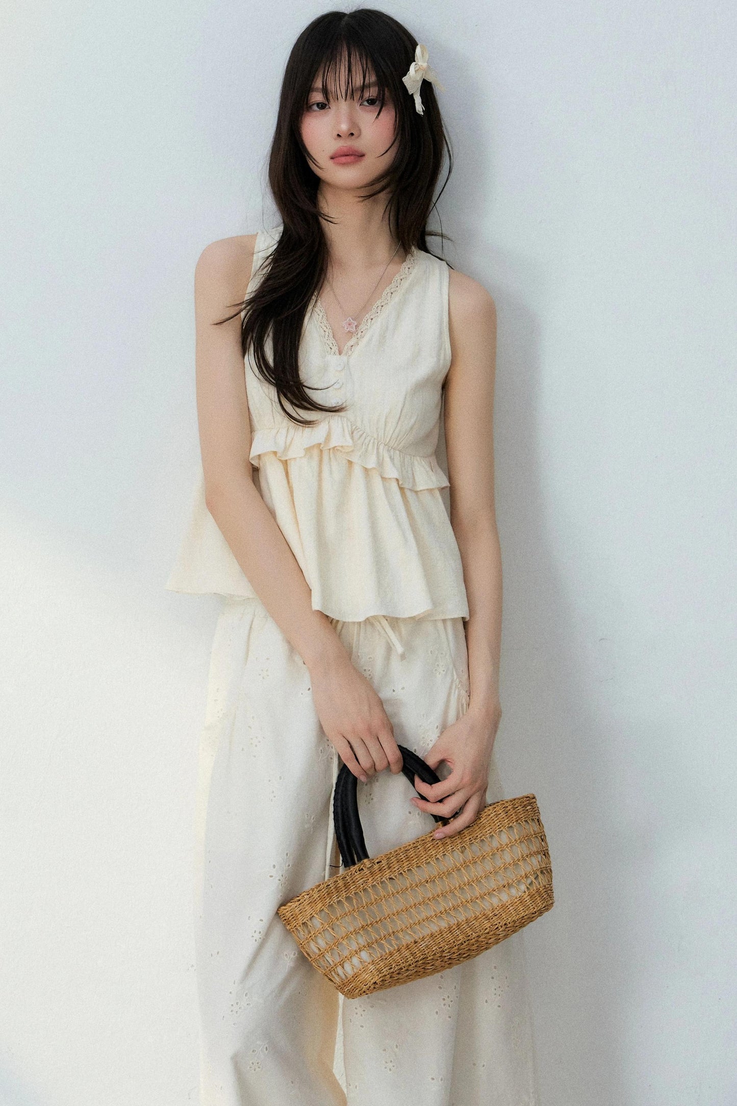 Lace Camisole Floral Pants