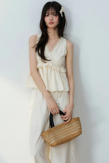 Lace Camisole Floral Pants