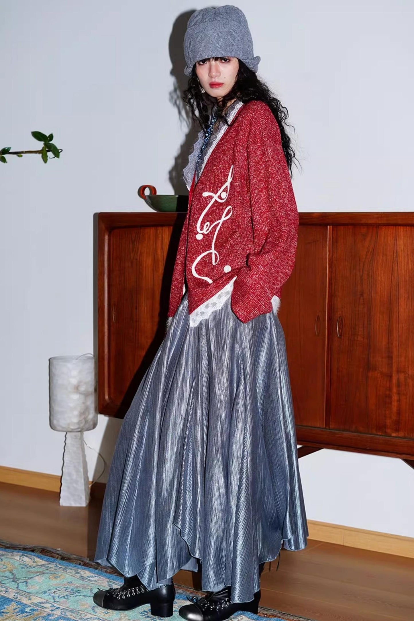 Retro Lace Knitted Cardigan