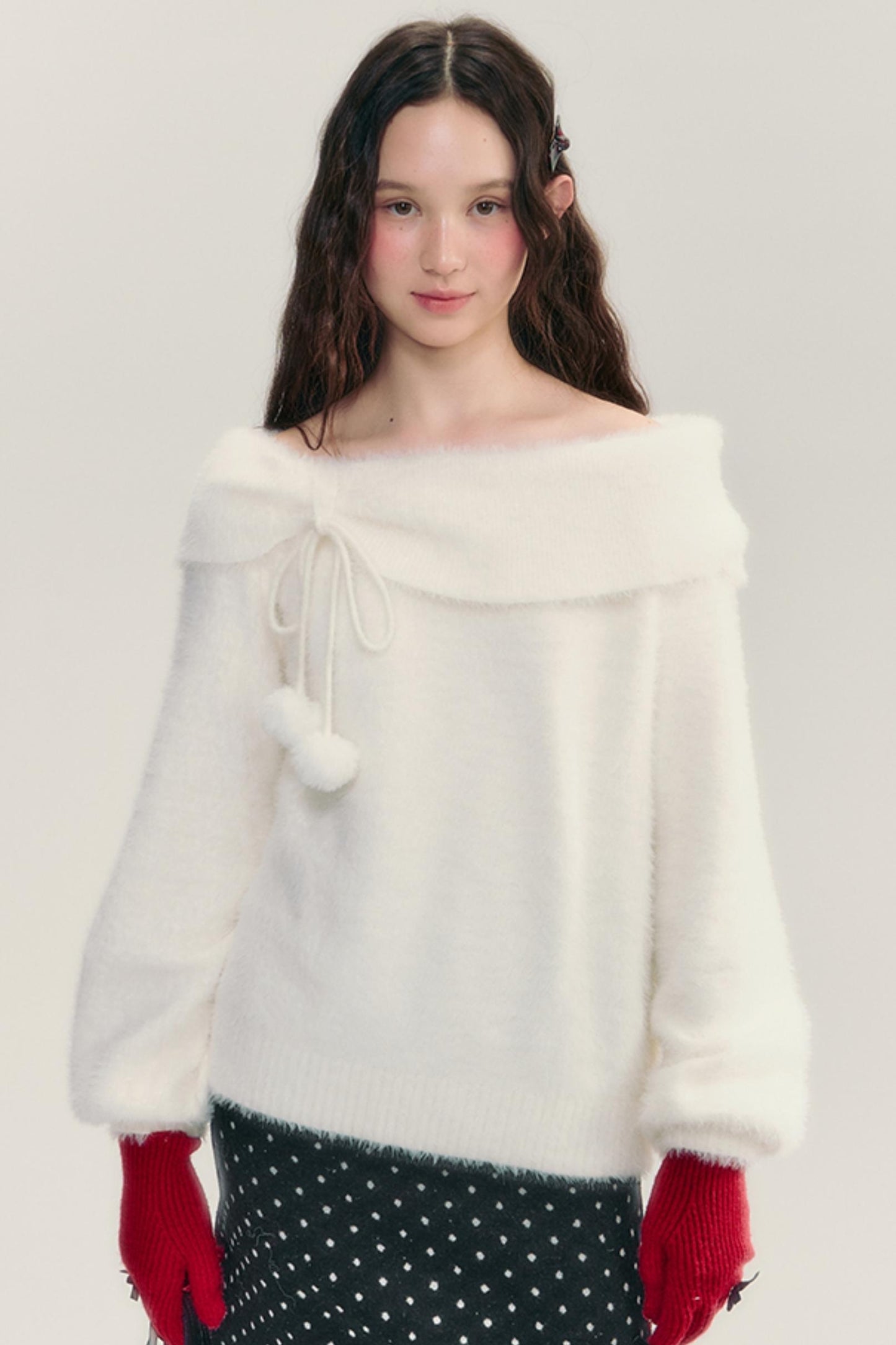 French Soft Knit Bow Sweater