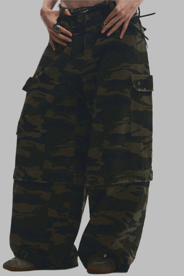 Relaxed Camouflage Drawstring Pants