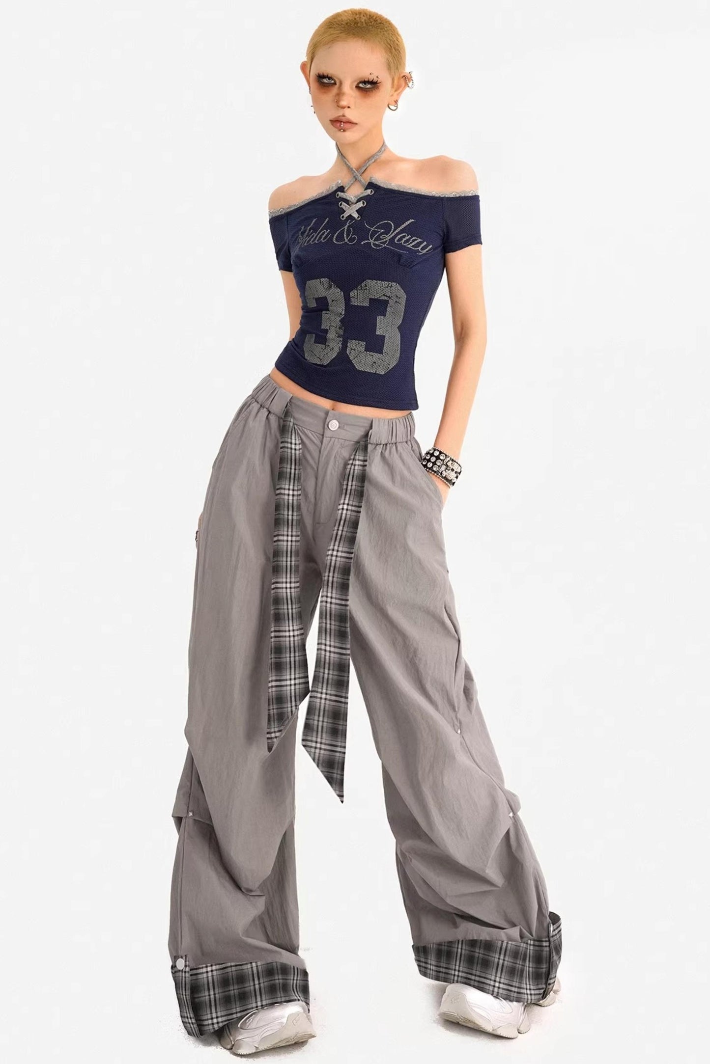 Off-Shoulder Halter T-Shirt