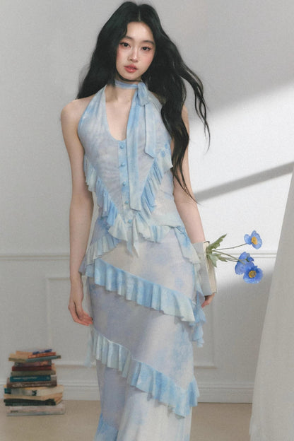 Sea Mint Halter Skirt Set-Up