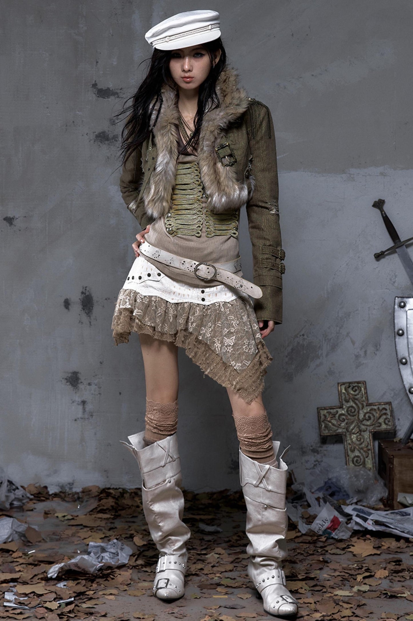 Retro Gold Thread Denim Jacket