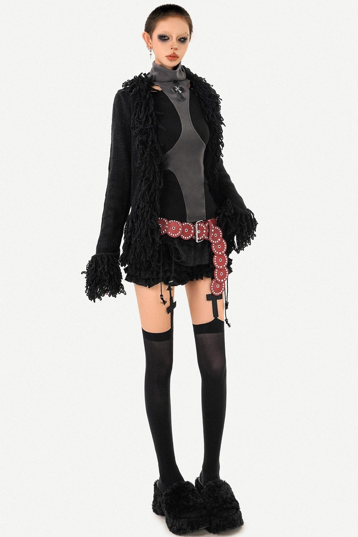 Vintage Fringed Knit Jacket