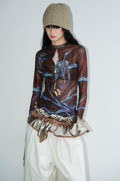 Shimmering Satin Short Skirt Curtain