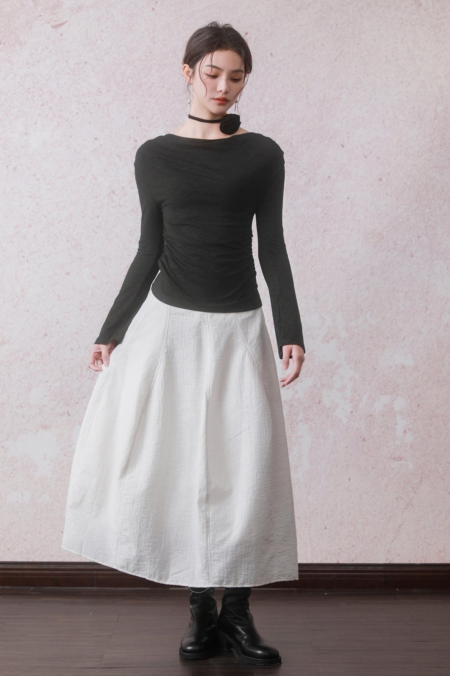 White Irregular Bulb Skirt