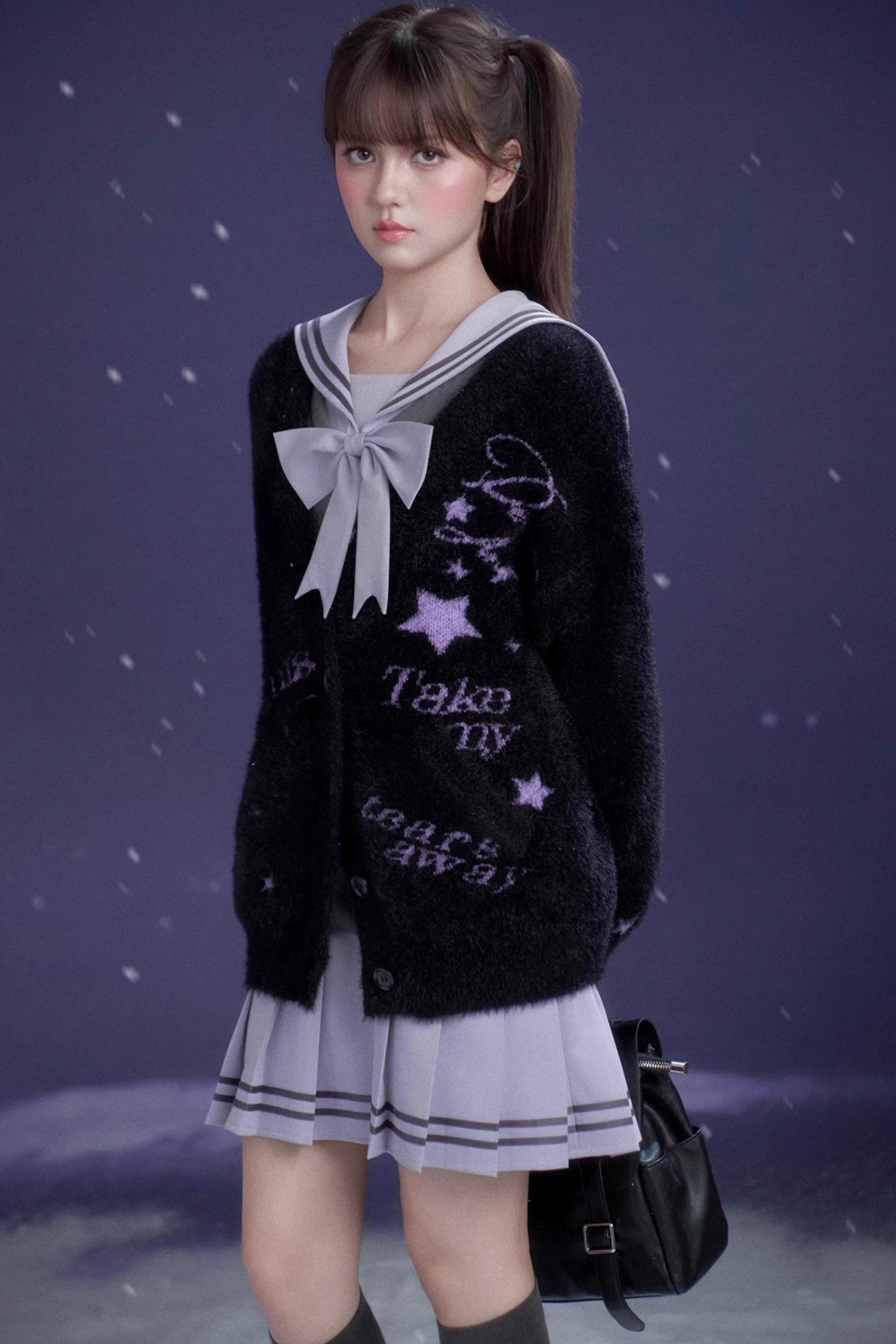 Oxygen Gray-Purple Sailor Dress