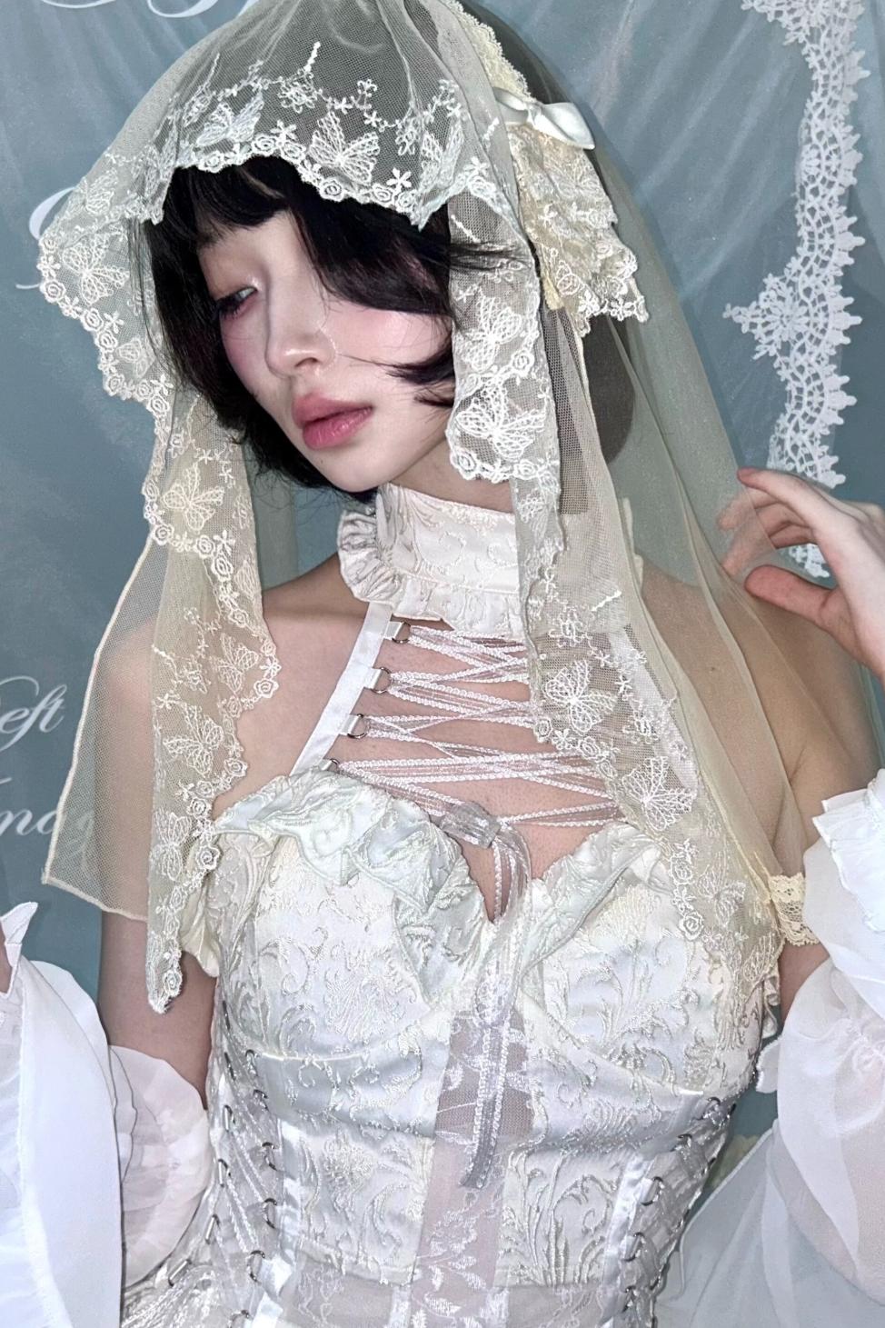 Cross Hollow Jacquard Halterneck Top Set-Up