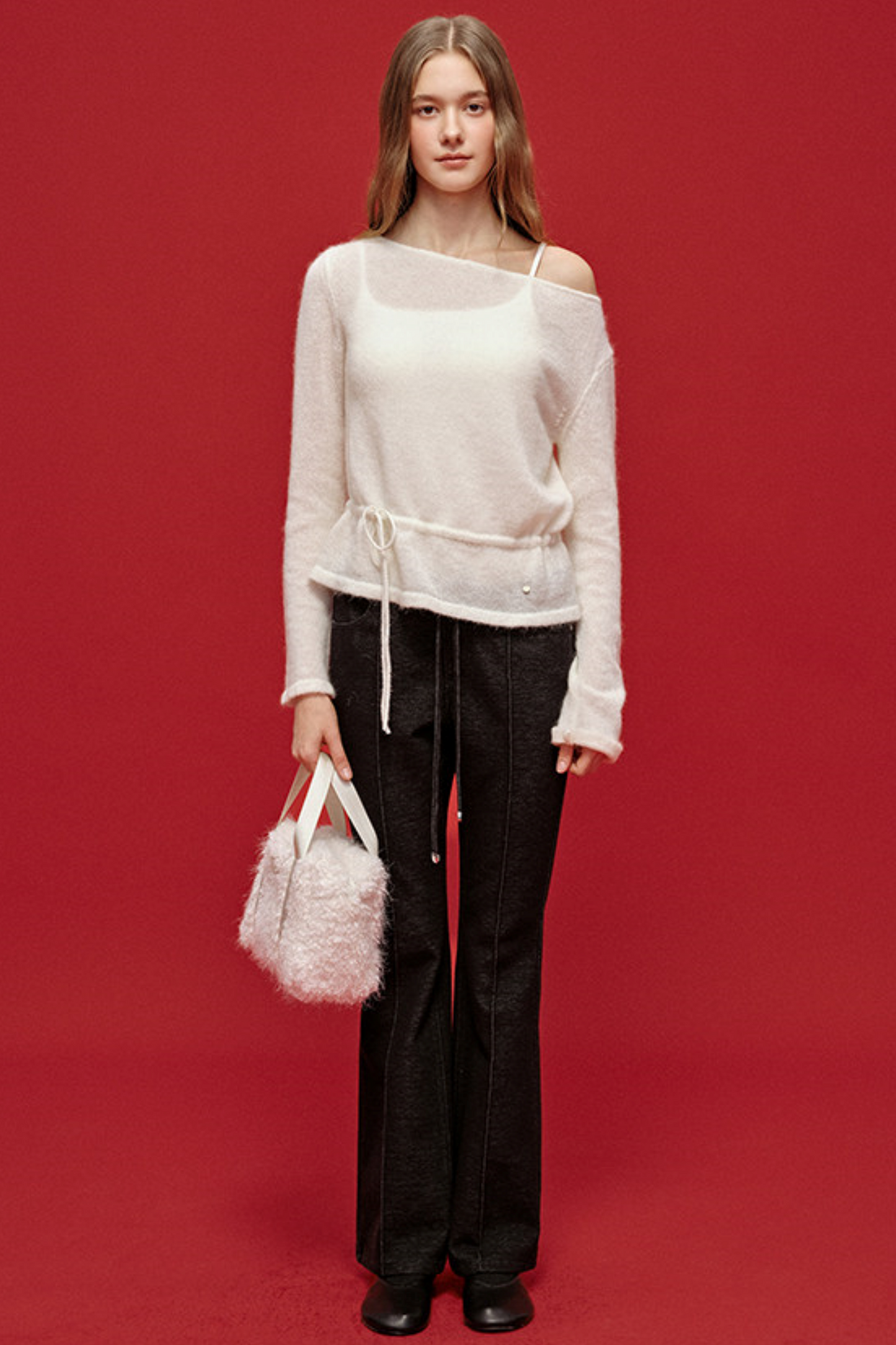 Embroidered Wool Denim Pants