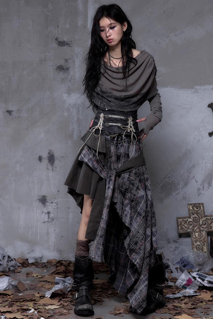 Vintage Punk Plaid Skirt