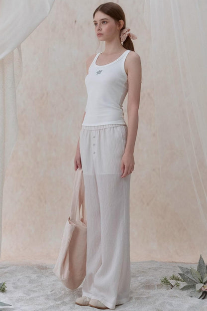 Draped Pearl Stripe Camisole Set-UP