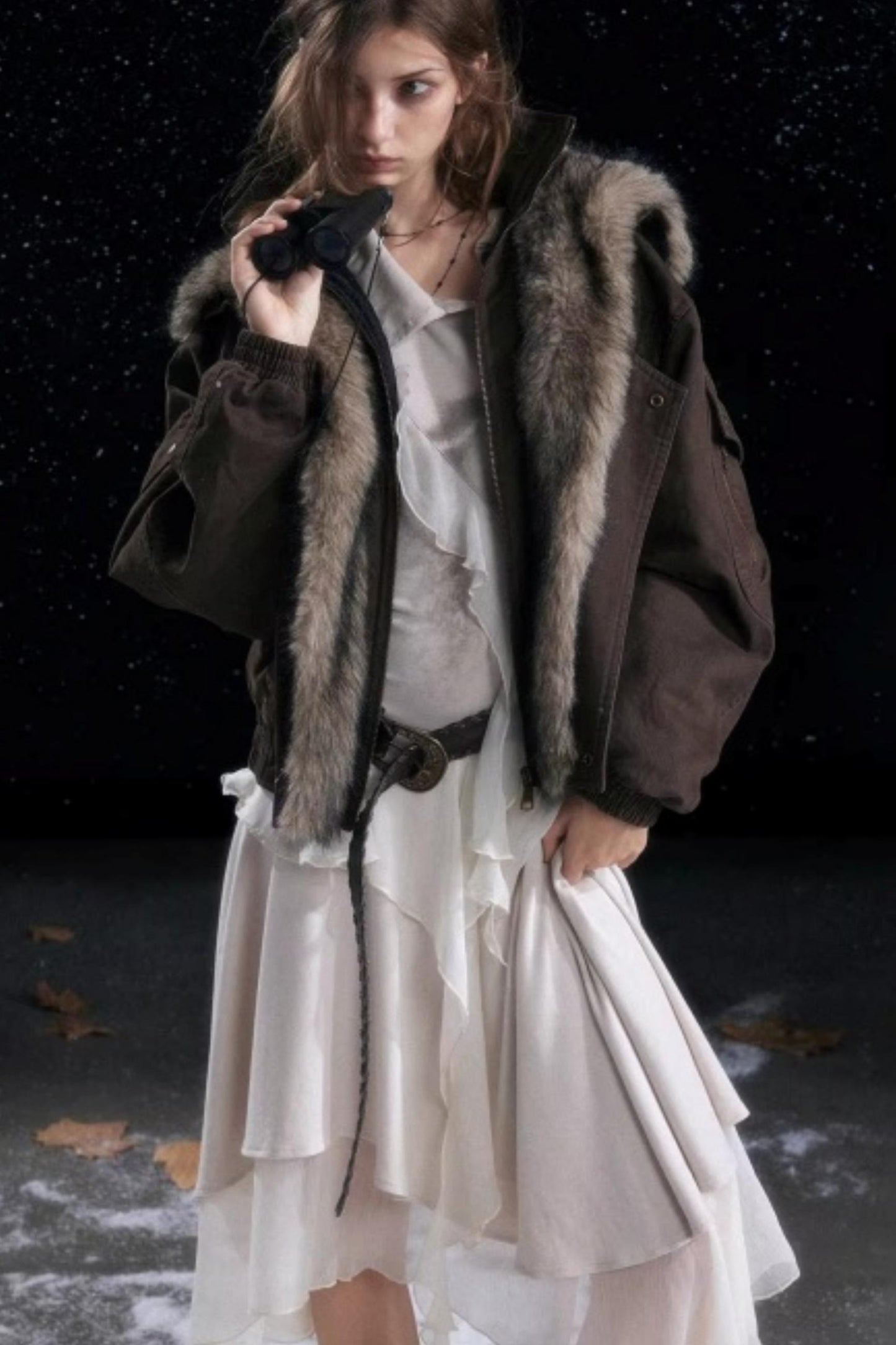 Irregular Gradient Ruffle Dress