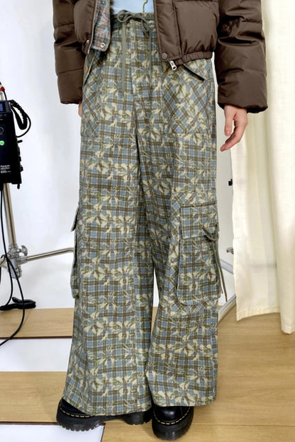 Vintage-Check-Hose mit geradem Bein 