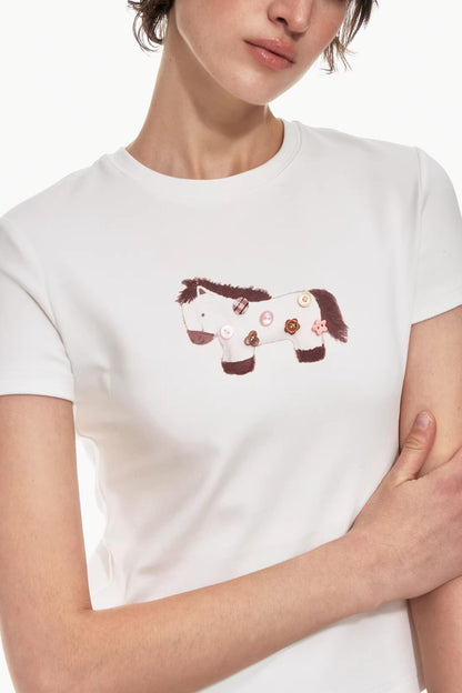 Playful Pony Print Top