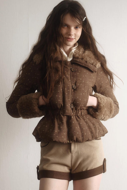 Retro Floral Down Jacket Set-Up